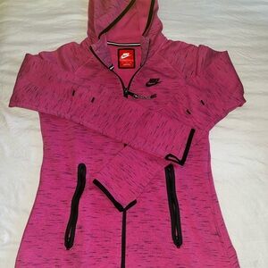 Nike Fuchsia Zip-Up Hoodie with Black Details